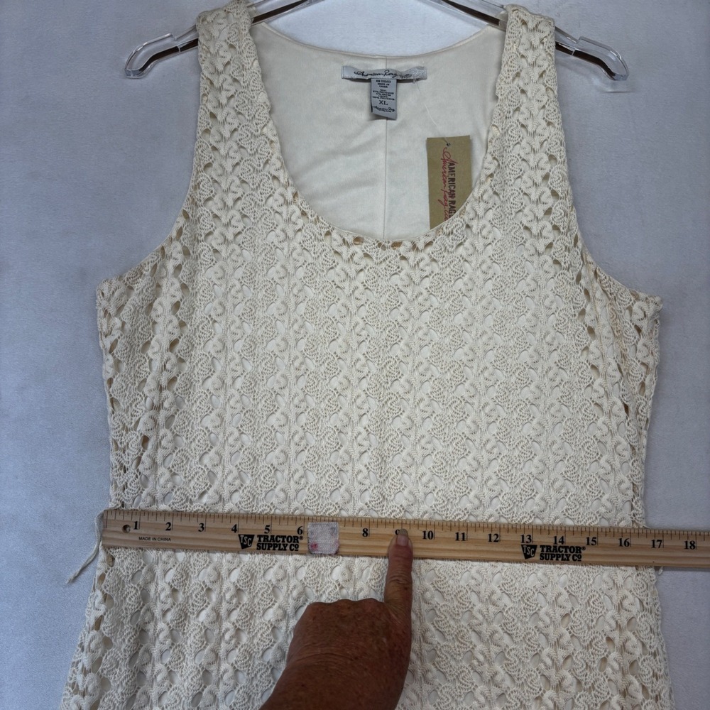 American Rag Crochet Maxi Dress Women XL Egret White Sleeveless Boho NWT - Picture 6 of 10